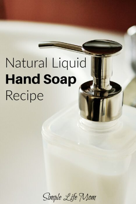 Learn how to make your own liquid hand soap from scratch with this easy and natural recipe from Simple Life Mom