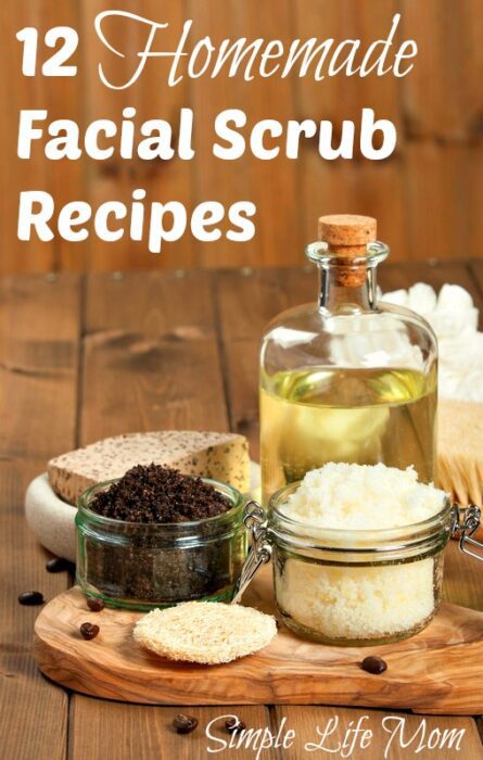 12 Homemade Facial Scrub Recipes with natural ingredients from Simple Life Mom