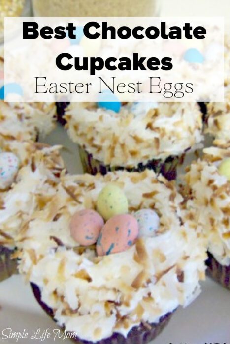 Best Chocolate Cupcakes - Easter Nest Eggs from Simple Life Mom