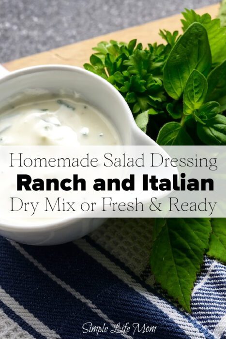Homemade Salad Dressing Recipes - Ranch and Italian Dry Mix or Ready