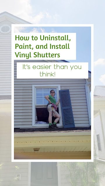 Homestead Blog Hop Feature - How to Uninstall, Paint and Install Vinyl Shutters