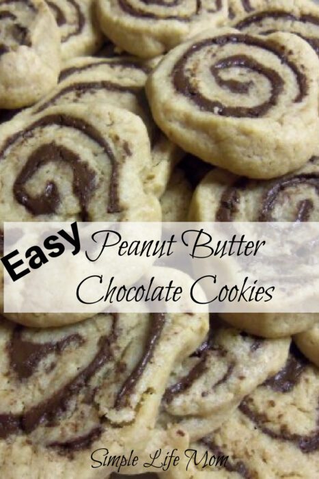 These peanut butter chocolate cookies are pretty, delicious, and easy to make. Real peanut butter in the batter, melted chocolate chips rolled and cut and yummy 