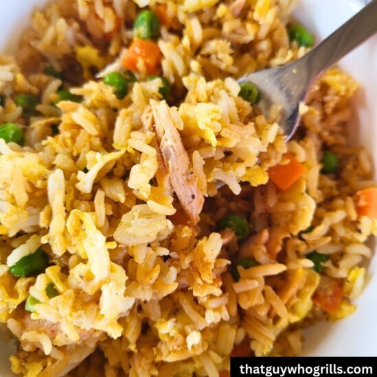 Homestead Blog Hop Feature - Blackstone Smoked Chicken Fried Rice