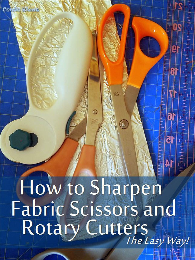 Homestead Blog Hop Feature - how to sharpen fabric scissors and quilting rotary cutters the easy way