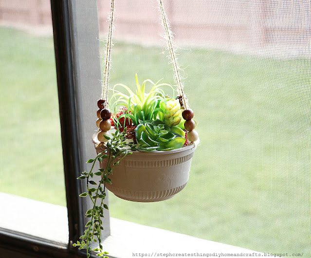 Homestead Blog Hop Feature - Upcycled Plastic Bowl Hanging Planter