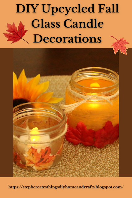 Homestead Blog Hop Feature - DIY Upcycled Fall Glass Candle Decorations