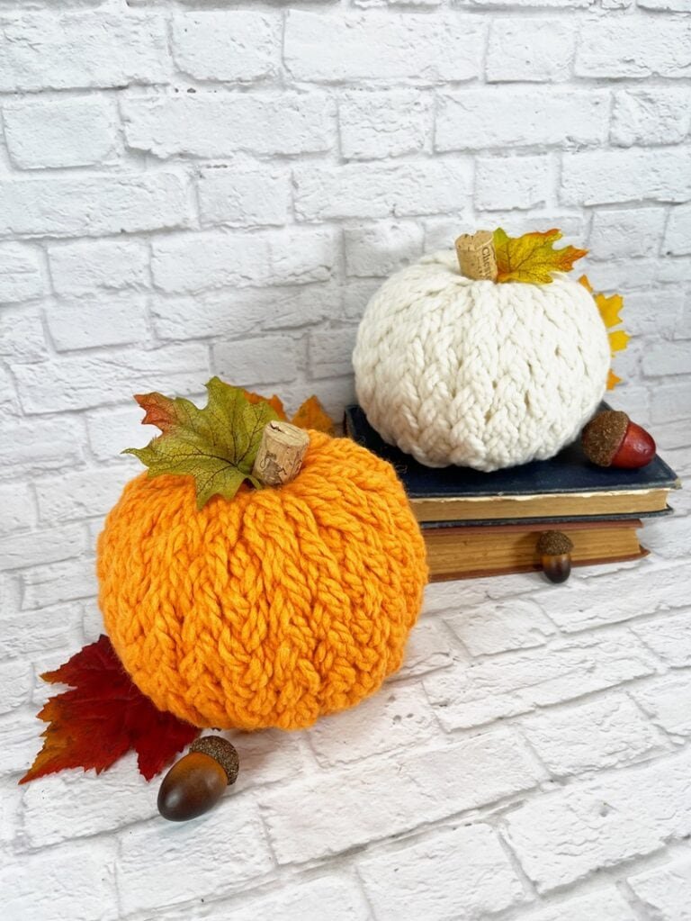 Homestead Blog Hop Feature - Dollar Tree Faux Sweater Pumpkins