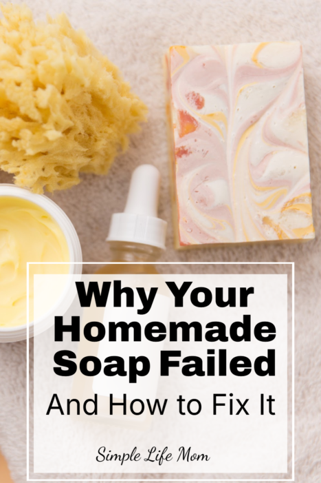 Soap making troubleshooting guide showing common homemade soap problems and natural fixes