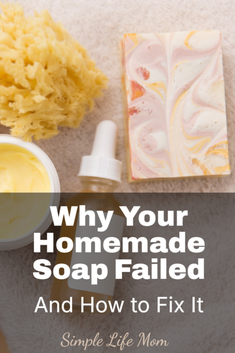 Soap making troubleshooting guide showing common homemade soap problems and natural fixes
