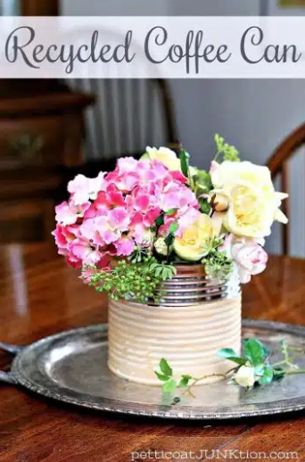 Homestead Blog Hop Feature - Upcycle Can for Spring Flowers