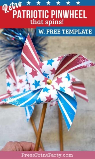 Homestead Blog Hop Feature - Patriotic Pinwheel Craft and Printable