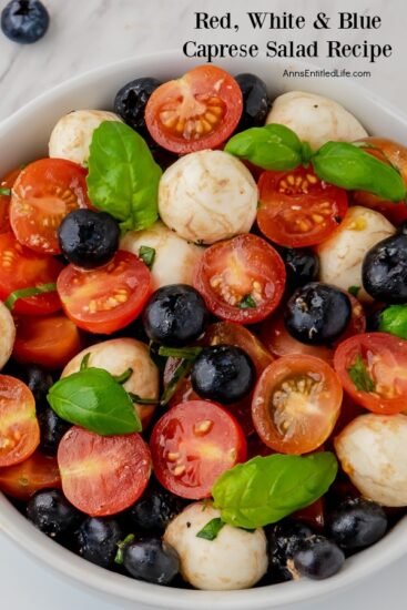 Homestead Blog Hop Feature - Red White and Blue Caprese Salad Recipe